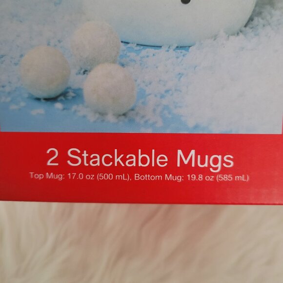 Holiday Lane Snowman Set of 2 Stacked Mugs - Picture 4 of 6